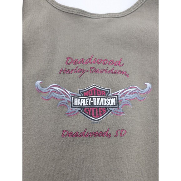 Harley-Davidson Sturgis Deadwood South Dakota Olive Green Tank Top Size Large - Picture 6 of 6